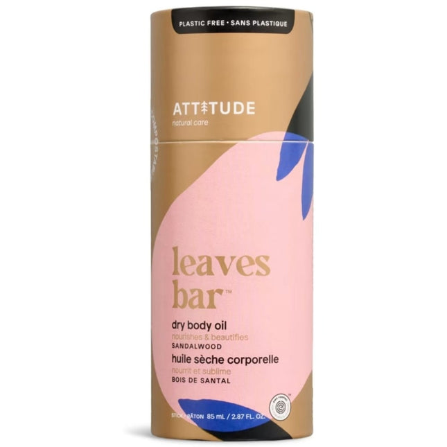 Attitude Leaves Bar Plasticvrije Dry Body Oil Stick Sandalwood - 85ml