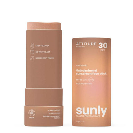 Attitude Sunly Tinted Face Stick Mineral Sunscreen SPF30 - 20gr.