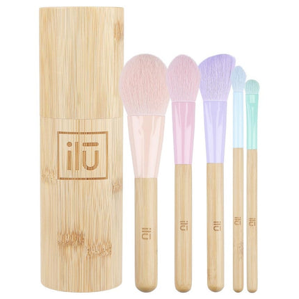 Bamboom Makeup Brush Set + Bamboo Houder - 5st.