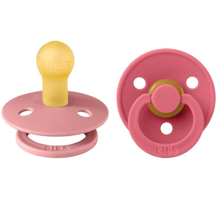 BIBS Colour 2 Pack - Dusty Pink/Coral Spenen