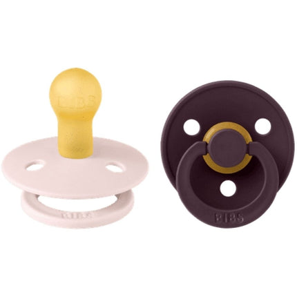 BIBS Colour Round Natural Rubber Petal/Plum - 2pcs
