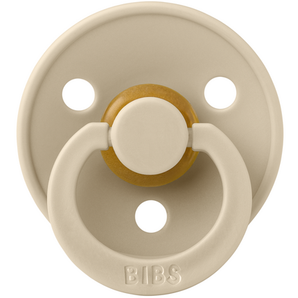 BIBS Pacifier Round Natual Rubber Size 1 Vanilla/Candy Apple - 2pcs