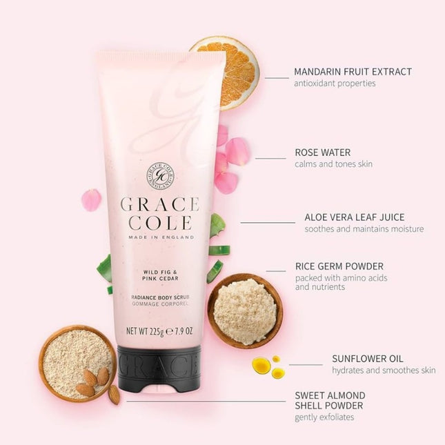 Grace Cole Wild Fig & Pink Cedar Body Scrub - 225g