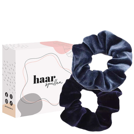 Haarspullen All About The Blues Scrunchie Duo Set - Dark Blue & Navy Blue