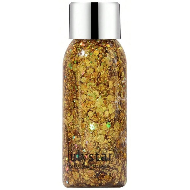 Haarspullen Holografische Chunky Glitter Gel - Goud