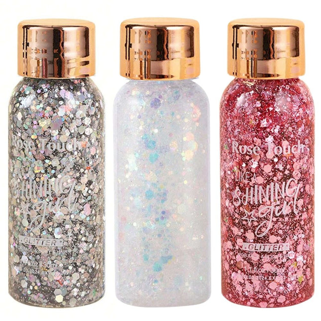 Haarspullen Holografische Chunky Glitter Gel - Wit