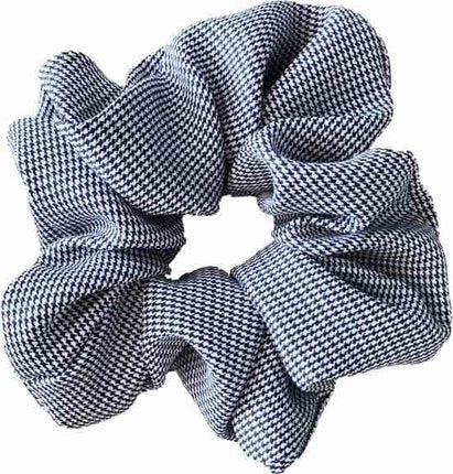 Haarspullen Scrunchie Geruit - Donkerblauw/wit