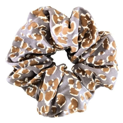 Haarspullen Scrunchie Panterprint - Grijs/Bruin