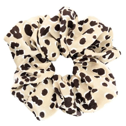 Haarspullen Scrunchie Panterprint - Lichtbruin/Bruin