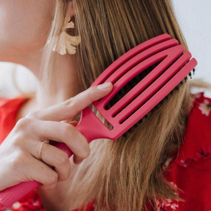 Olivia Garden Finger Brush Combo Medium Hot Pink Haarborstel