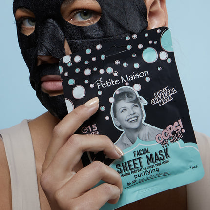 Petite Maison Purifying Black Charcoal Facial Sheet Mask - 3x25ml