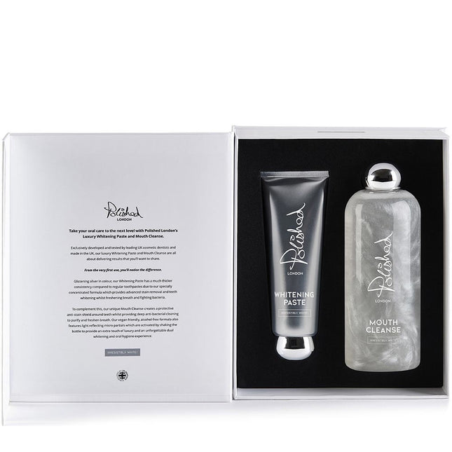 Polished London Whitening Paste & Mouth Cleanse Set - 75+250ml