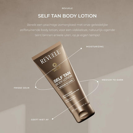 Revuele Self Tan Body Lotion Medium To Dark - 200ml