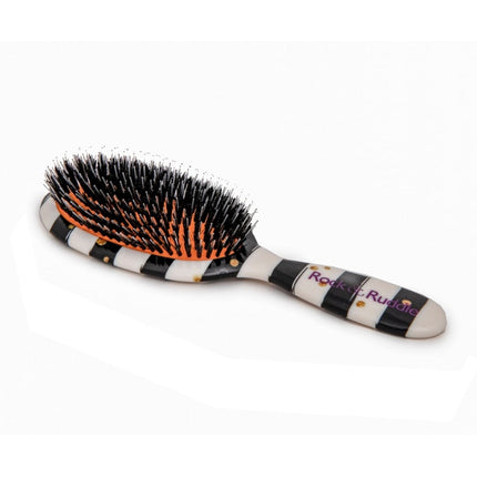 Rock & Ruddle Haarborstel Black & White Stripes With Gold Dots