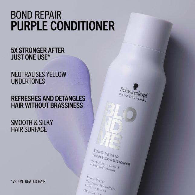 Schwarzkopf BlondMe Bond Repair Purple Conditioner - 250ml