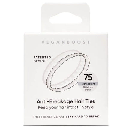 Veganboost Anti-Breakage Hair ties Transparent - 75pcs