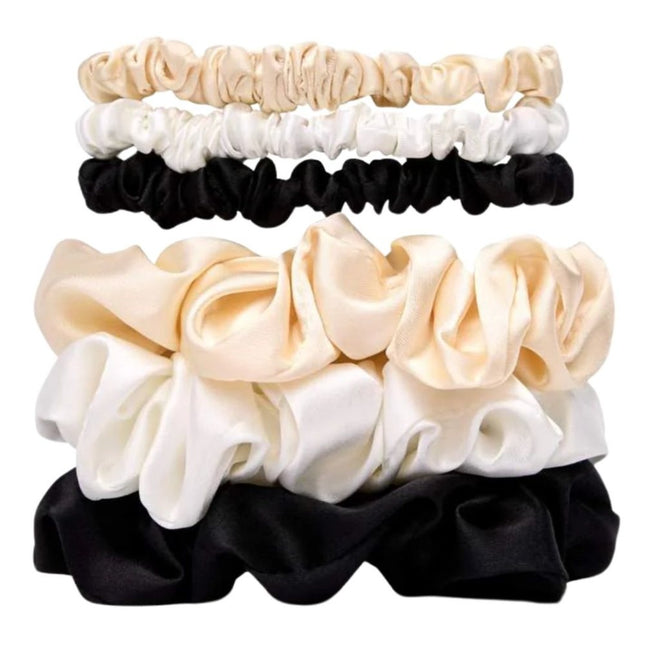 Veganboost Satin Scrunchies 3 small 3 big - 6pcs