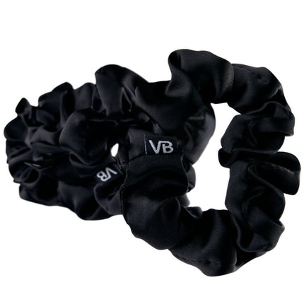 Veganboost Satin Scrunchies Black Big Size - 6pcs