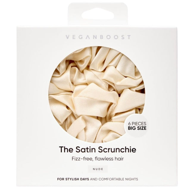 Veganboost Satin Scrunchies Nude Big Size - 6pcs