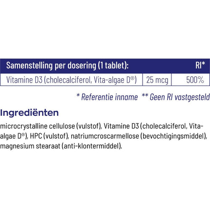 Vitakruid Vegan Vitamine D3 25 mcg / 1000 IE - 120pcs
