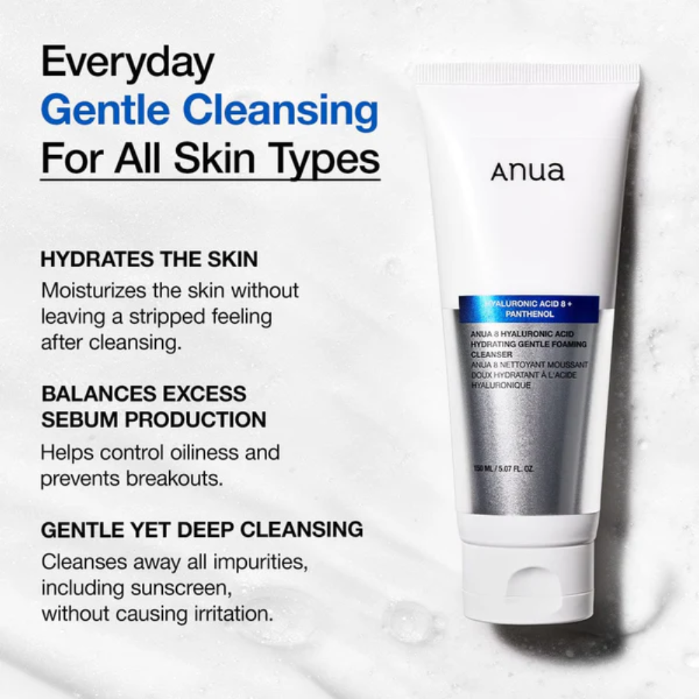 anua 8 Hyaluronic Acid Hydrating Gentle Foaming Cleanser - 150ml