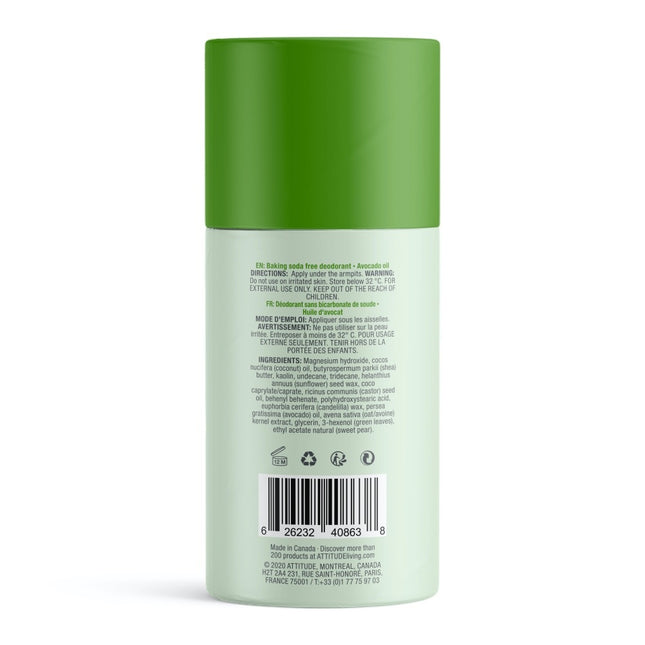 Attitude Avocado Oil  Baking Soda Free Deodorant - 85g