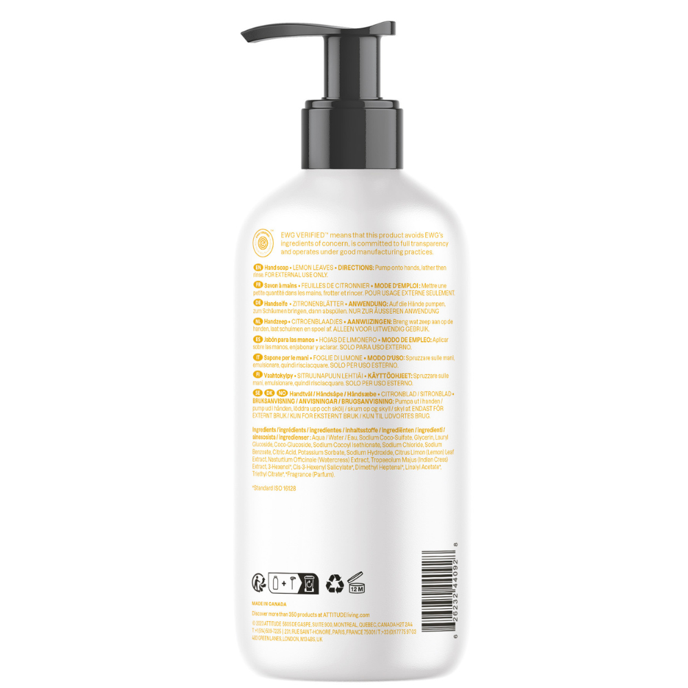 Attitude Super Leaves Hand Soap Lemon - 473ml