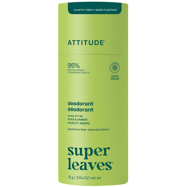Attitude Super Leaves Natural Deodorant Pear & Amber - 75gr