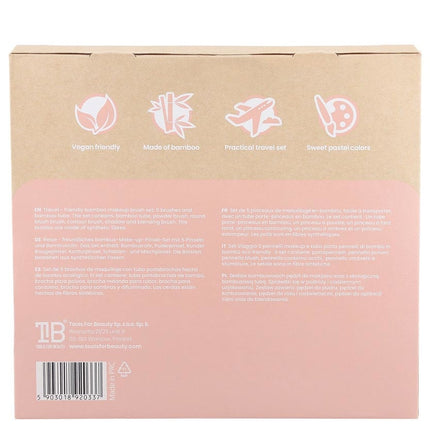 Bamboom Makeup Brush Set + Bamboo Houder - 5st.