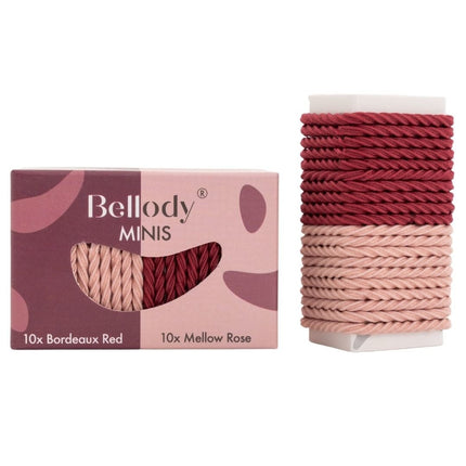 Bellody Haargummie Mini Elastiek - Rood en Roze