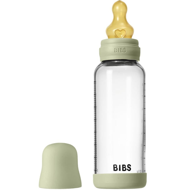 BIBS Glass Baby Bottle Latex Medium Flow  - 240ml