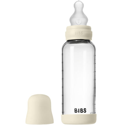 BIBS Glass Baby Bottle Round Siliconen Medium Flow - 240ml