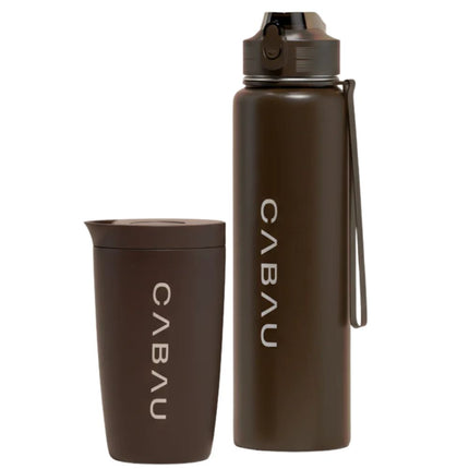 Cabau Lifestyle Bloom Brown Duo: Cup + Bottle - 870+360ml