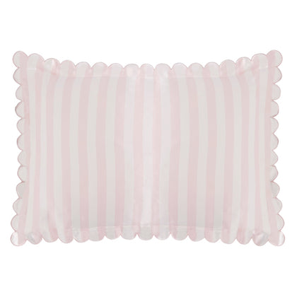 Dore & Rose Scallop Edge Pillowcase Pink/White Stripe - 60x70cm