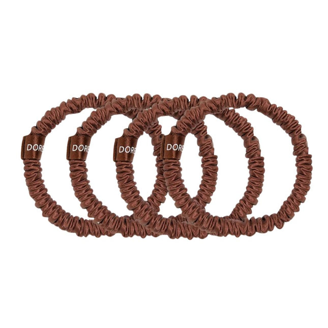 Dore & Rose Scrunchie Set Dark Brown - 4x1cm