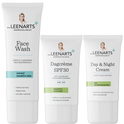 Drs Leenarts Normal/Sensitive Skincare Routine Set - 2x50+100ml