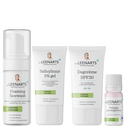 Drs Leenarts Oily/Acne Skincare Routine Set - 3x50+100ml