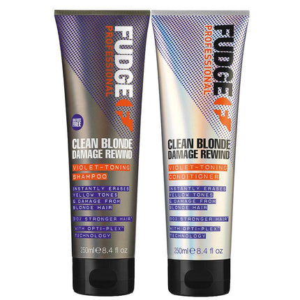 Fudge Clean Blonde Damage Rewind Violet Duo Pack - 2X250ml