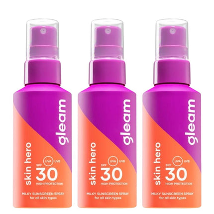 Gleam Milky Sunscreen Spray SPF 30 Skin Hero