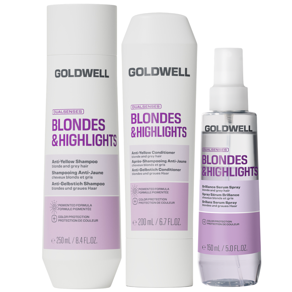 Goldwell Blondes & Highlights Anti-Yellow Trio - 250ml+2x200ml