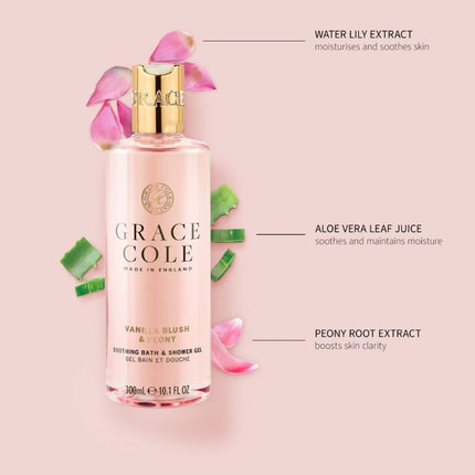 Grace Cole Vanilla Blush & Peony Bath & Shower Gel - 300ml