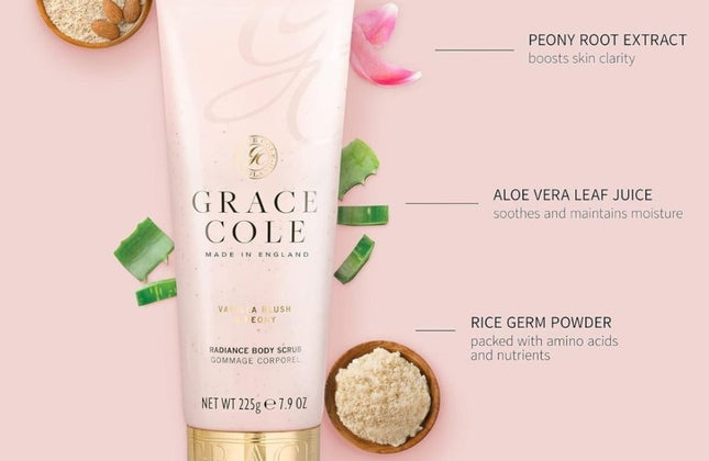 Grace Cole Vanilla Blush & Peony Body Scrub - 225gr