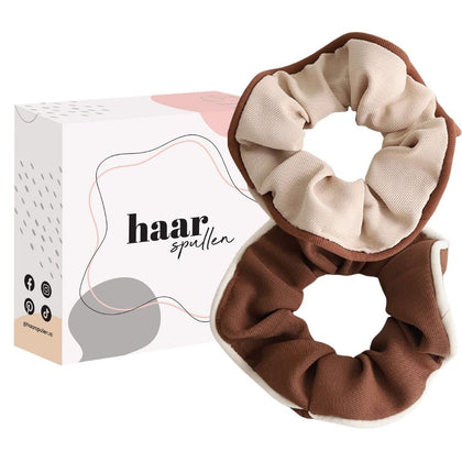 Haarspullen Duo Chique Scrunchie Set - Cocoa