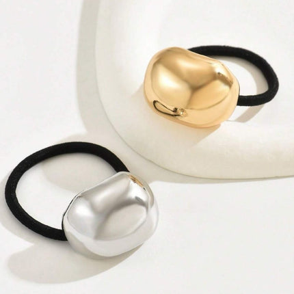 Haarspullen Haarelastiek zilveren detail - metaal