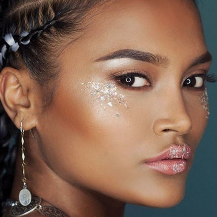 Haarspullen Holografische Chunky Glitter Gel - Wit