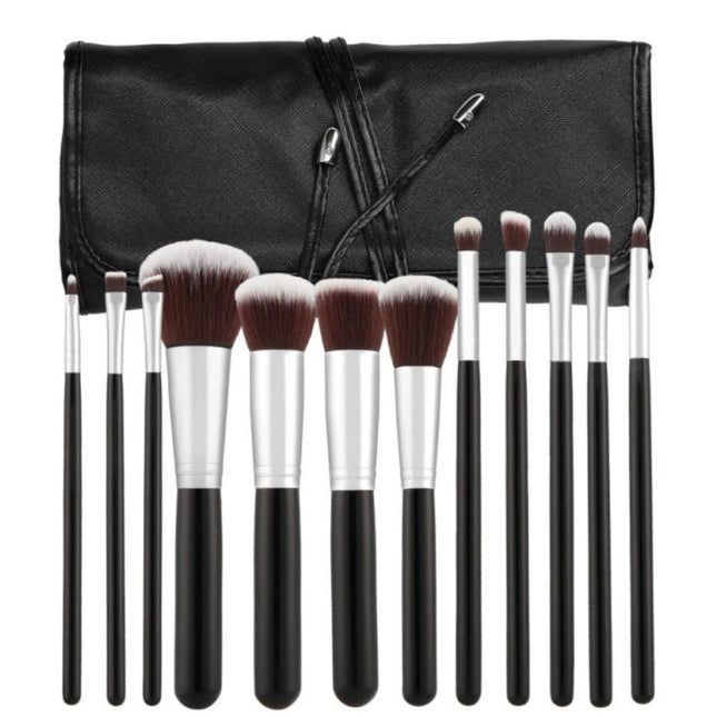 Haarspullen Luxe Make-up Brush Set Zwart - 12 pcs