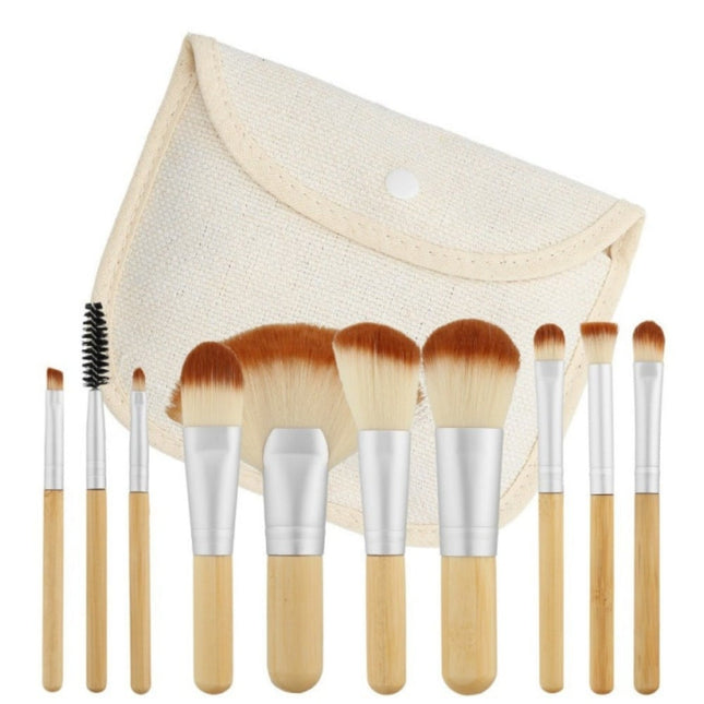 Haarspullen Make-up Brush Set Bamboo - 10pcs