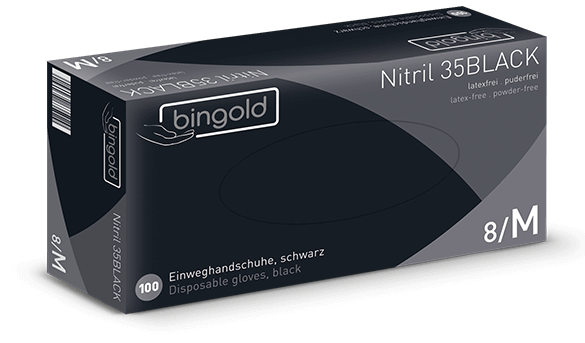 Haarspullen Nitrile Handschoenen Zwart Poeder/Latex vrij - 100stuks