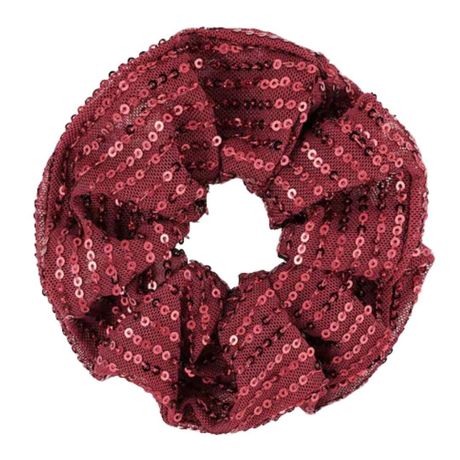 Haarspullen Pailletten Scrunchie Rood