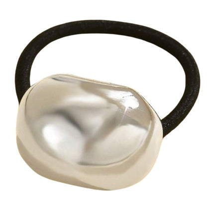 Haarspullen.nl Haarelastiek zilveren detail - metaal